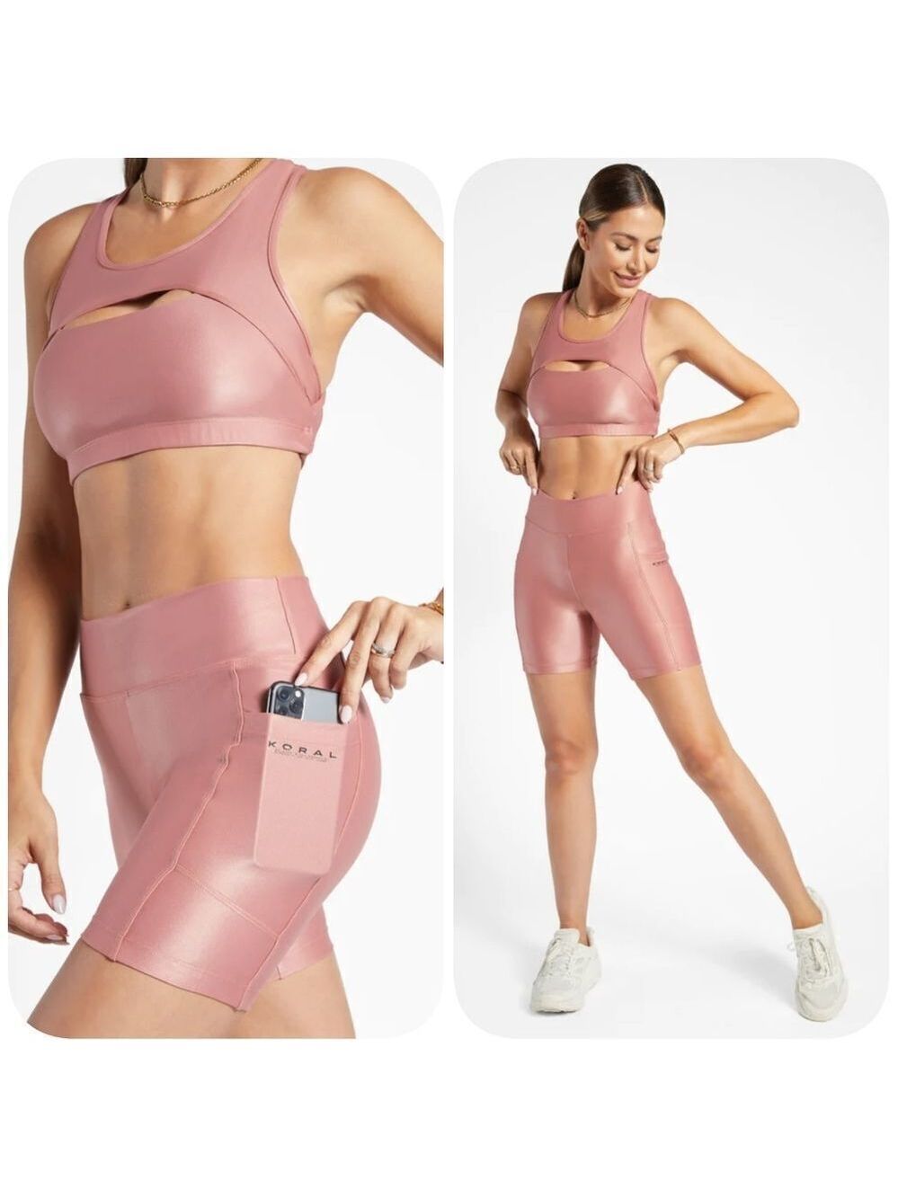 KORAL TEMPO Infinity High Rise Bike Shorts - Dusty Rose